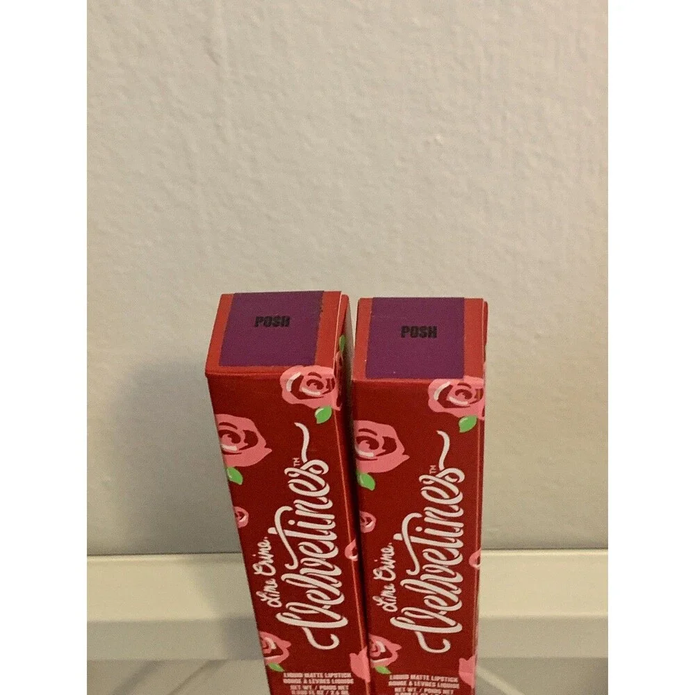 (2) Lime Crime POSH Velvetines Liquid Lipstick Matte Metallic Purple Shimmer NEW